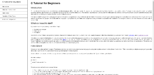 C Tutorial website image